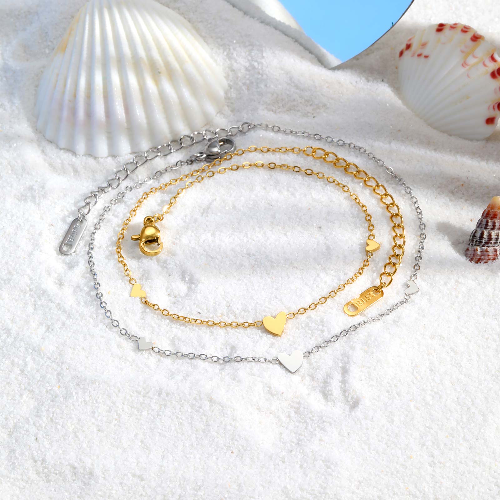 Stainless Steel Heart Anklets  - đánh giá và giá Jc Jewelry & Watches Photos