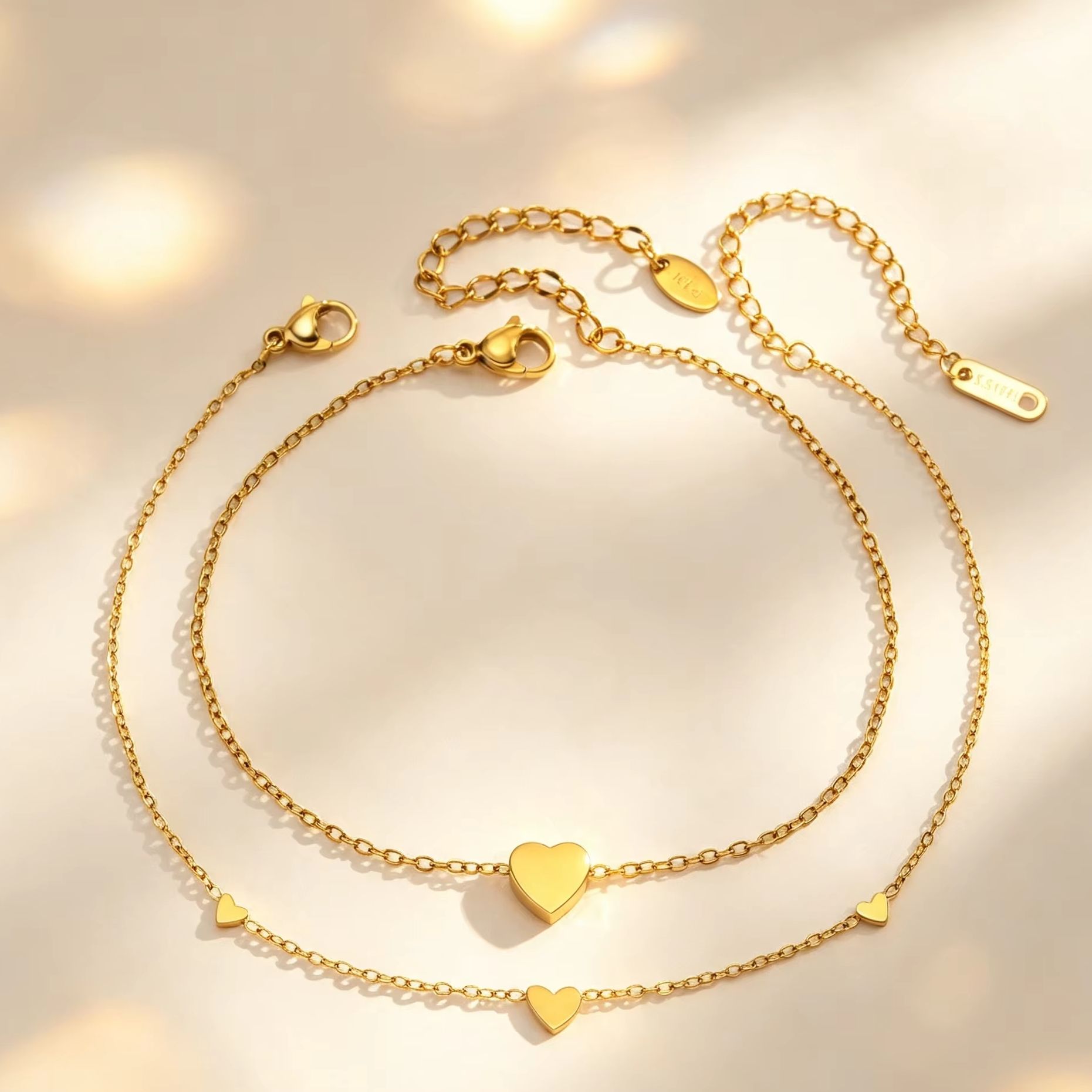 2Pcs Heart Charm Ankle Bracele - đánh giá và giá Jc Jewelry & Watches Photos